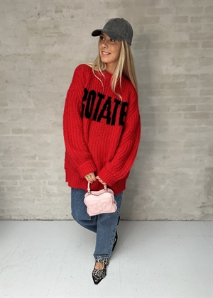 Brandy Knitted Logo sweater High Risk Red ROTATE By Birger Christensen